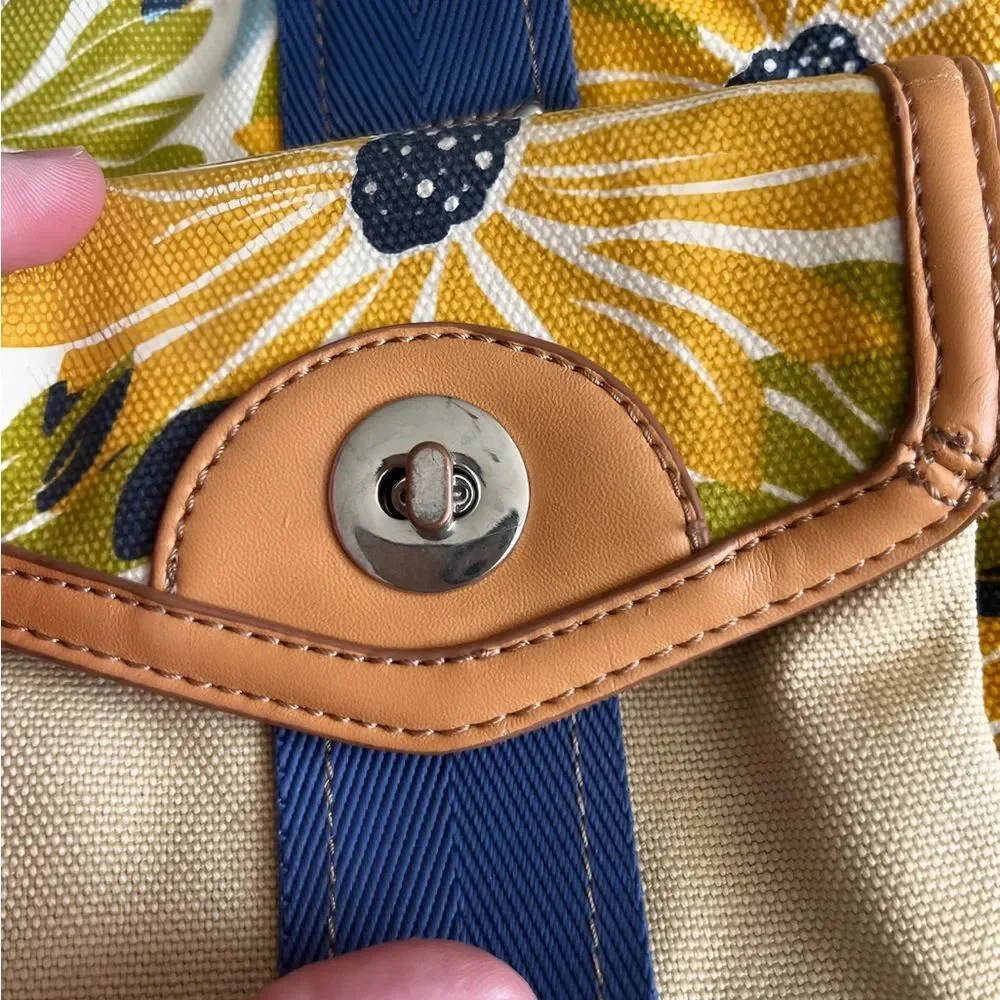 Franco Sarto bold floral cotton canvas satchel bag